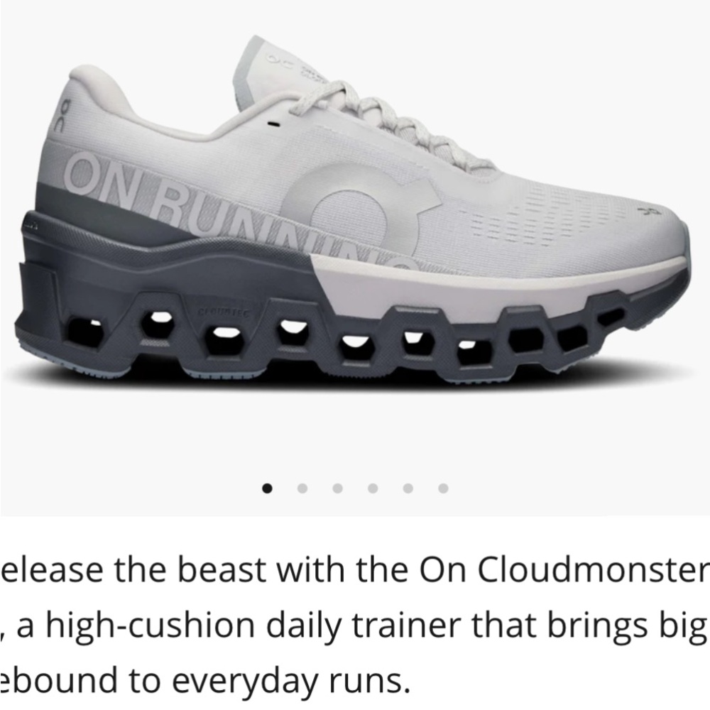 On Running Cream and Gray Athletic Shoes - Picture 3 of 10